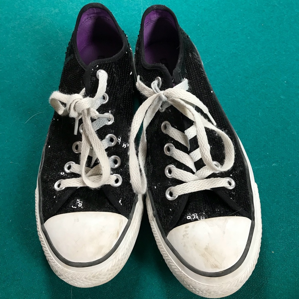 black sequin converse